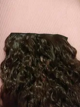 NICESY-extensiones de cabello sintético largo ondulado para mujer, pelo sintético de alta temperatura, color negro, 22 pulgadas, 5 Clips