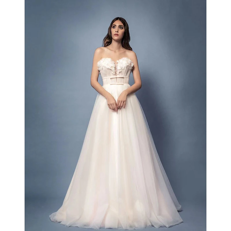 

Pink Wedding Celebrity Sexy Mesh Flowers Appliques Strapless Women Long Formal Dress Elegant Lady Party Evening Vestidos LF316