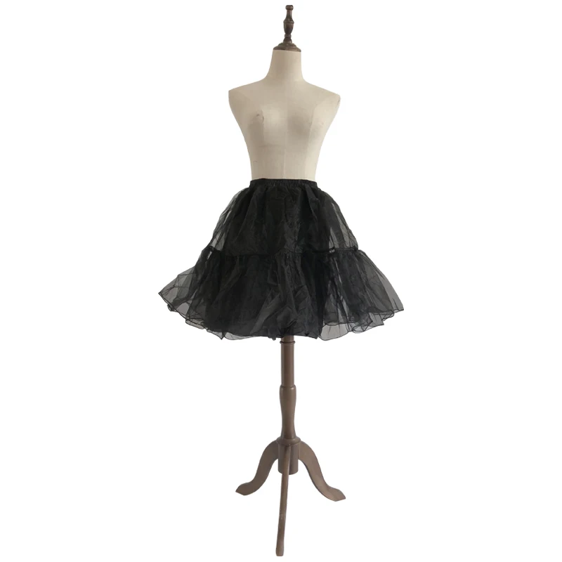 Elegant lady elastic waist crystal yarn Petticoat Crinoline ballet skirt bride costume Crinoline sexy black pleated mini skirt