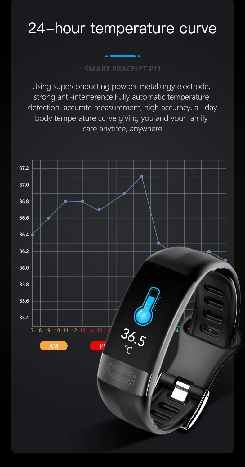 UGUMO ECG+PPG Smart Bracelet Body Temperature Blood Pressure Heart Rate Monitor Smartband Fitness Tracker Sport Smart Wristband