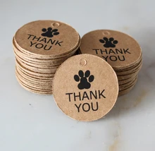  Thank You Kraft Gift Tag Handmade with Love Design Jewelry Wedding Party Paper Hang Tags Packaging Label Decorative Paper Tags 