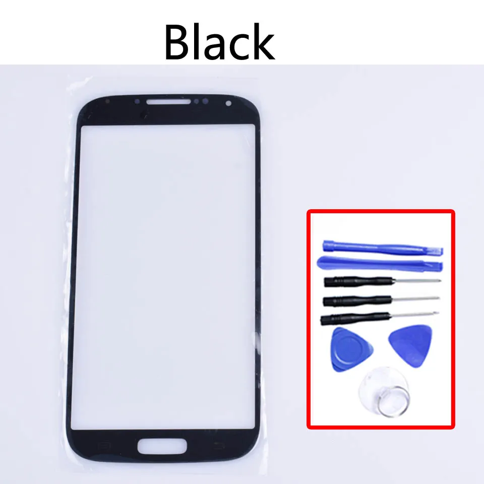 S4 Сенсорный экран для Samsung Galaxy S IV S4 i9500 i9505 i9506 i9515 i337 GT-i9505 lcd переднее внешнее стекло сенсорный экран Объектив 5,0" - Цвет: Black-With tool