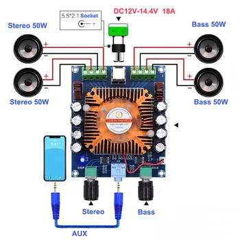 

TDA7850H 2*50W + 2*50W 4 Channels Audio Digital Amplifier Board Class AB Stereo Subwoofer Car AMP