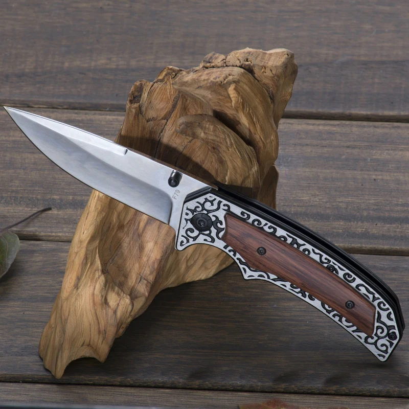 8,3 ''Складной нож 440c охотничий нож для выживания нож Карманный стальной с деревянной ручные Ножи EDC Спорт на открытом воздухе
