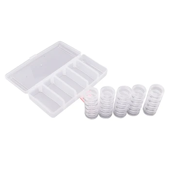 

25 Pcs Transparent color Plastic Jewelry Bead Storage Container Jars Box Diamond Home Display Storage Bottles Box