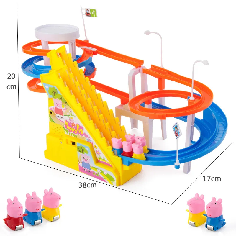 Peppa pig Джордж развивающие игрушки электрическая музыкальная дорожка лестница скользящая пластиковая игрушка детский игровой дом Свинка Пеппа подарок на день рождения