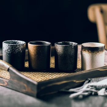 

Japanese Style Retro Tea Cup Ceramic Hand Water Cup Sushi Tableware Retro Milk Cup Home Restaurant mug