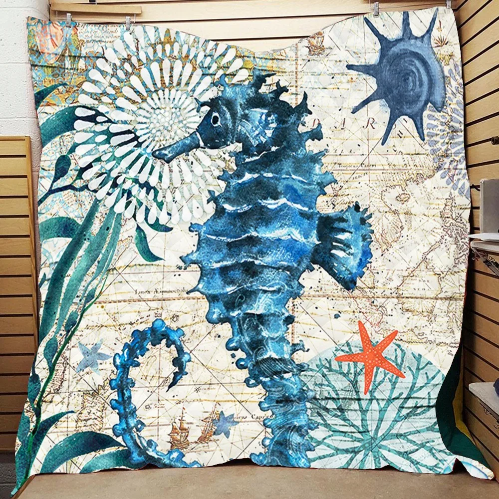 Ocean Whale 3D Printed Home Cover Quilt Queen Size Kids Adult Blankets For Beds Soft Sofa Outdoor Camping Picnic Quilt