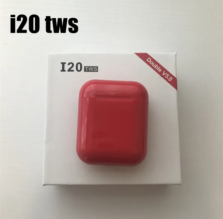 i20 red VSDTK i20 TWS Bluetooth 5,0 беспроводные наушники 14,2 Рог 4D Бас Звук Наушники для всех смартфонов PK i30 i60 i21 - Цвет: i20 red