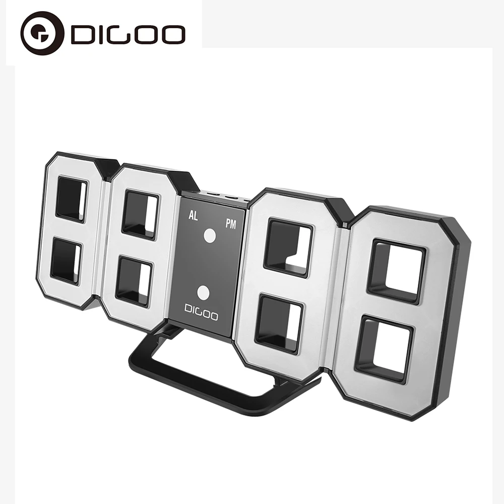 

Digoo DC-K3 3D LED Digital Alarm Clock Nightlight Wall Clock Desktop Watch With Snooze Function for Home Living Room Decoration