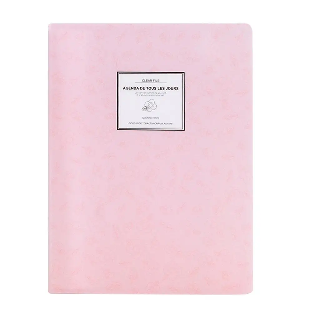 Pink А4 Папка для документов, сумка, кошелек, папка, держатель, органайзер, застежка, офисные принадлежности, папка - Цвет: Pink