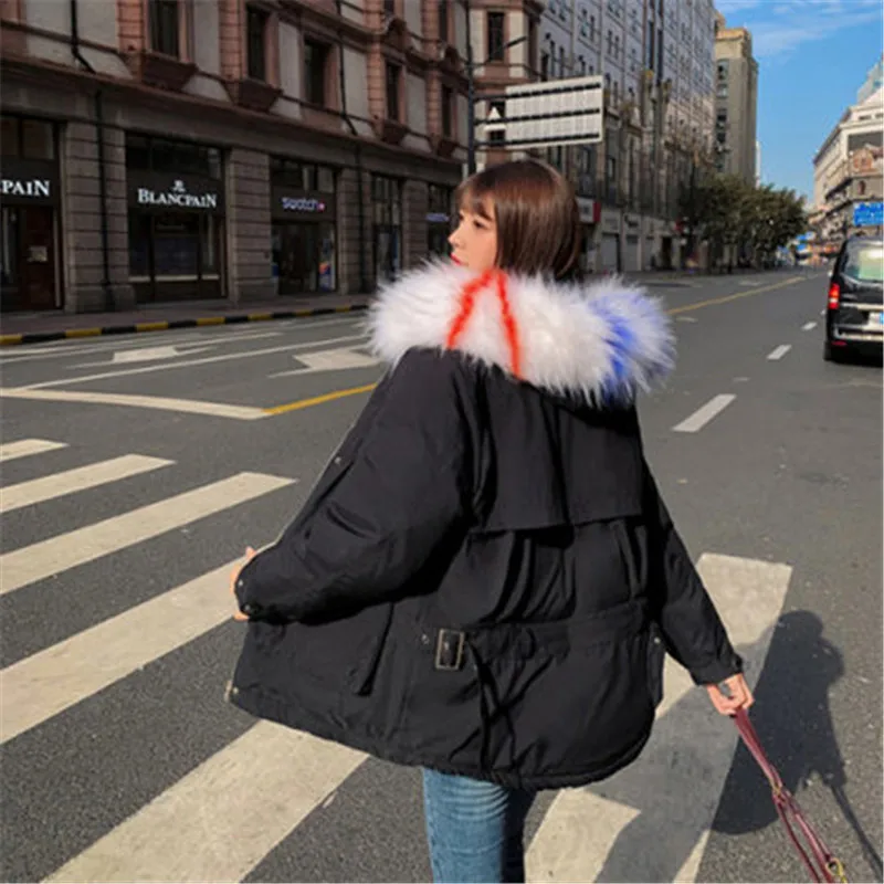 Новая зимняя свободная одежда для хлеба плотное хлопковое пальто женское короткое модное повседневное Трендовое хлопковое пальто