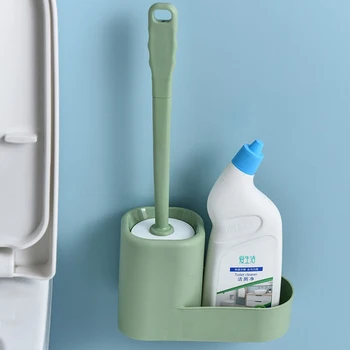 

Silicone Toilet Brush Set Plastic Toilet Bowl Brush Wall-mounted or Floor-Standing Bathroom Toilet Cleaning Brush Accessories