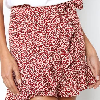 

Plus Size Asymmetrical Ruffle Hem White Bodycon Skirt Office Lady Elegant Leopard Mini Weekend Casual Streetwear Skirts