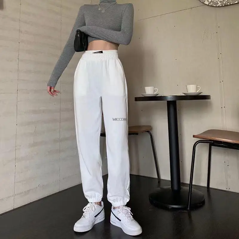 Women's Hip-Hop Sports Pants Autumn Winter Casual Loose Slim Elastic Harem Pant Female Casual Solid Pencil Trousers Cargo Pants plus size clothing