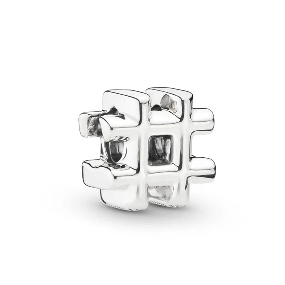 

PANDULASO 2019 Autumn Hashtag Symbol Charm amaze Fit Pandora Bracelet Original Silver 925 Square Beads Women Jewelry Making