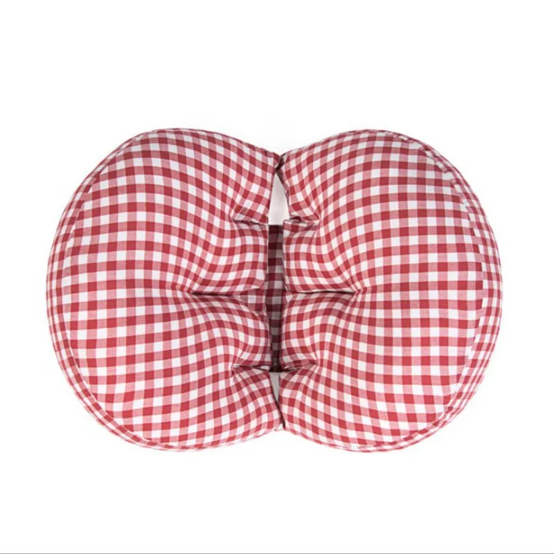Side Sleeper Pregnancy Pillow Circles Plaid Print Maternity Pillow With Removable Jersey Cover