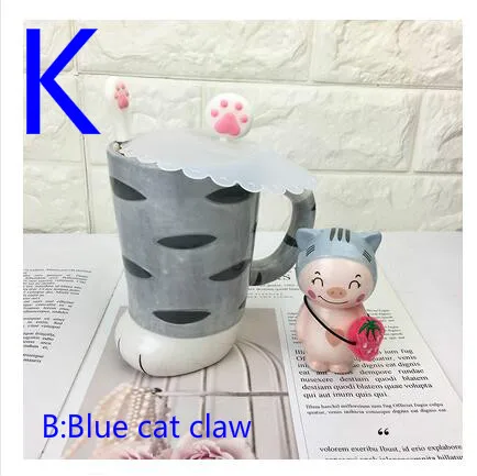Couple cat claw cup, cute super cute coffee cup, mug ceramic cup, creative household milk water cup