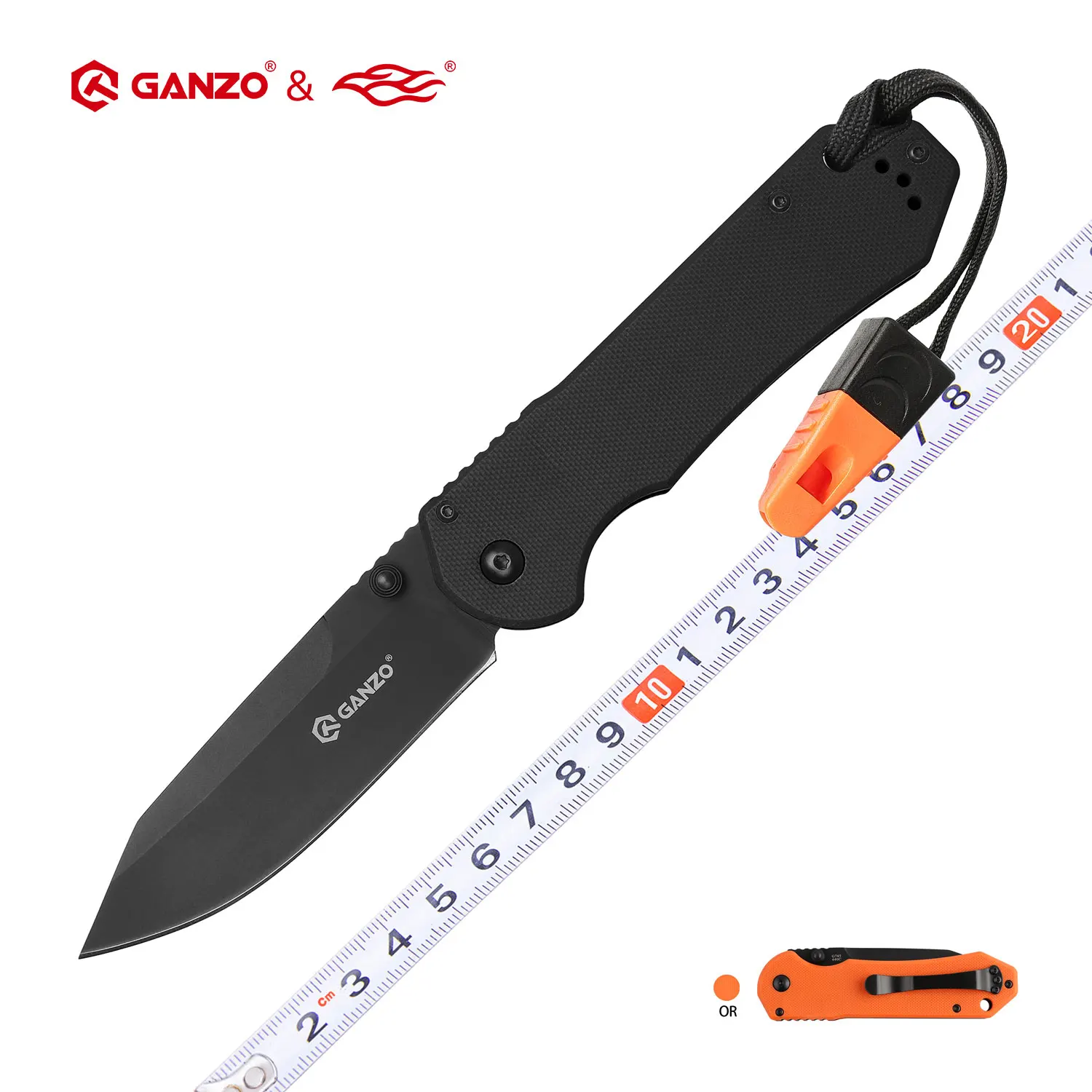 

Firebird Ganzo G7453 440C G10 Handle with a whistle Folding knife Survival Camping tool Pocket Knife tactical edc outdoor tool