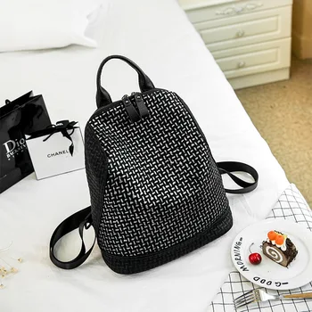 

Contrast Color Shoulder Bag Female Shoulder Bag 2019 New Retro Women's Backpack Personality Wild Large Capacity Travel Bag