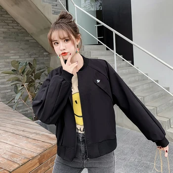 

Bomber Jacket Women thin Coat Spring Summer Long Sleeve Zipper Jackets Outerwear