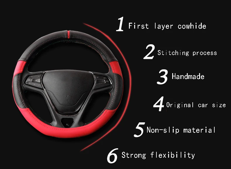 Для Chery ARRIZO5 ARRIZO 5 Чехол для рулевого колеса внутренняя модификация сшитый вручную кожаный руль