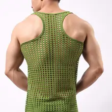 Attractive Men Underwear Square Neck Nightclothes Pure Color All Match Vest  Men Undershirt    Men Vest
