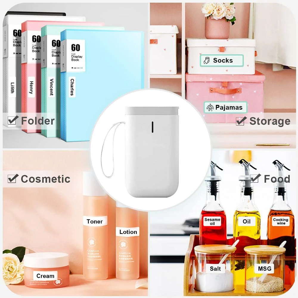 Niimbot D11 Label Printer Portable Smart Label Maker Mini Cute Clear Inkless Sticker Rich Templates Symbols Font for Home Office
