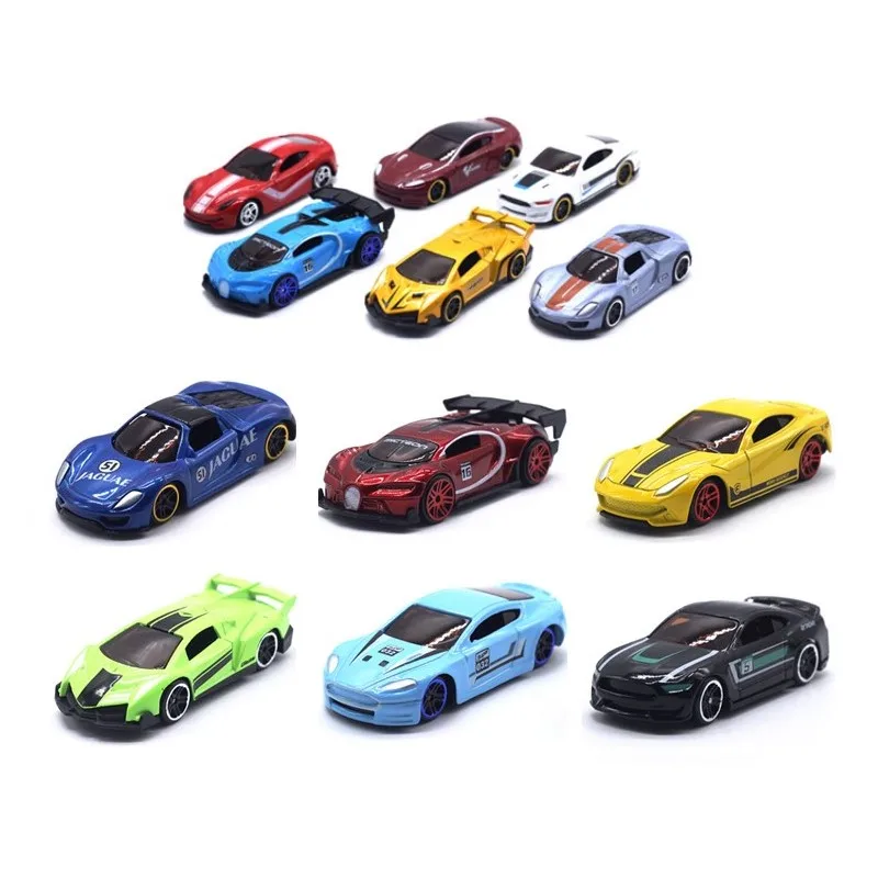6Pcs/Set 1:64 Diecast Alloy Sports Toy Car Model Christmas Decorations Mini kids Sliding Car Set Multi-style Gift For Children