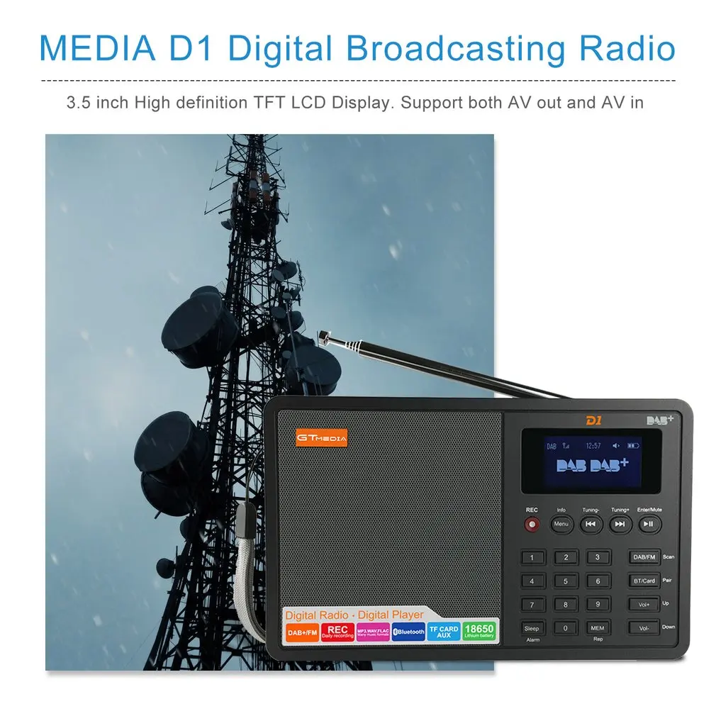 Bluetooth DAB+ fm-радио Портативный hifi карта динамик цифровой Мультимедиа MP3 музыка громкий динамик Кемпинг Туризм Спорт на открытом воздухе радио