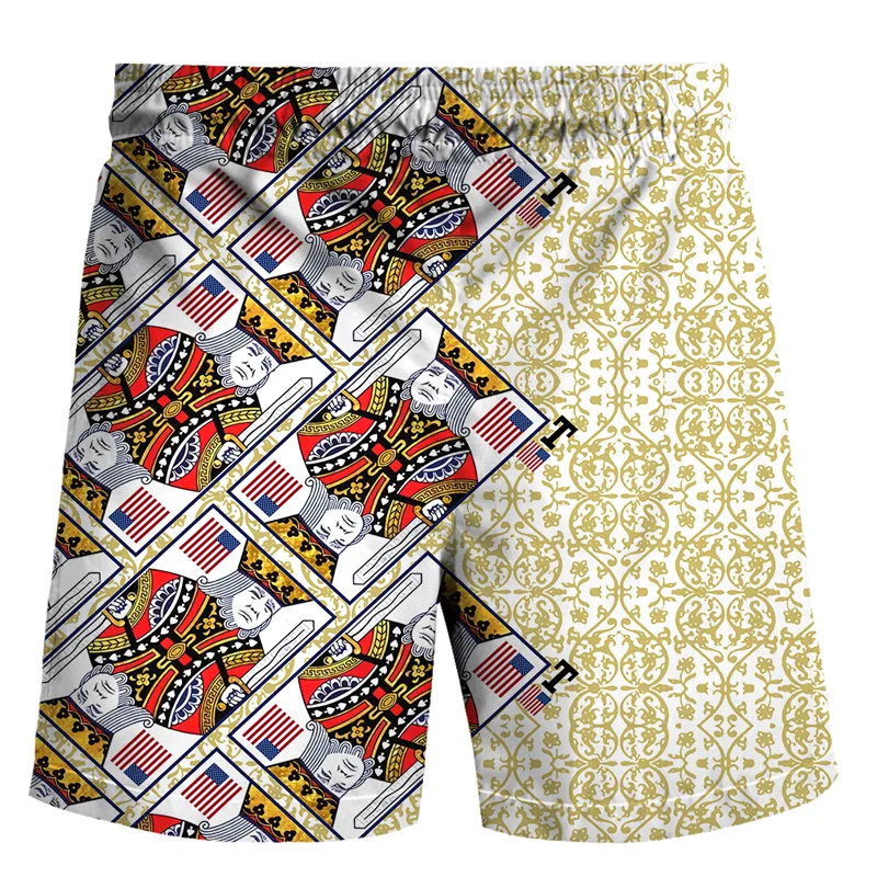 New poker men's shorts 3D printed Street hip hop casual shorts love street hip hop Harajuku shorts