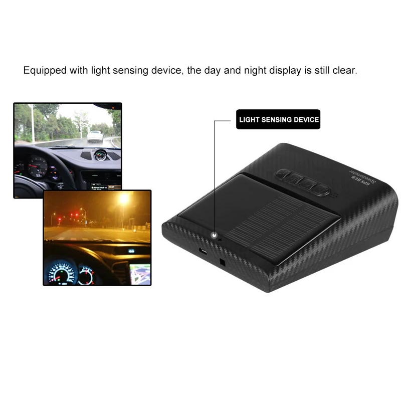 Автомобильный OBD HUD Дисплей солнечный gps Светодиодный KMH MPH Спидометр сигнализация