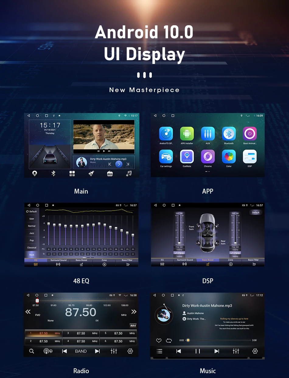 Srnubi android 10.0 rádio de carro para