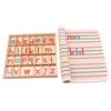 Montessori Language Toys English Alphabet Blanket Wooden Movable Alphabet Red & Blue with Mat 26Pcs Alphabets Toys for Children 2