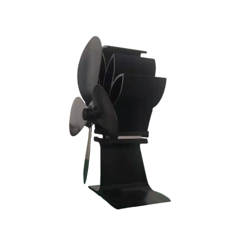 

4 Blades Winter Portable Home Aluminum Alloy Efficient Indeformable Low Noise Fireplace Fan Fadeless Fuel Saving Heat Operated