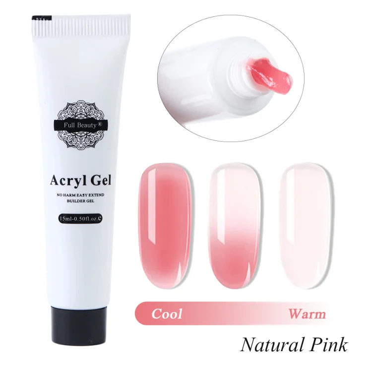 Natural Pink 15 мл температурный меняющий Цвет Гель-лак для ногтей натуральный розовый Полиакриловый гель декорация для ногтей градиент лак Быстрый строительный гель LE1522 - Цвет: Natural Pink