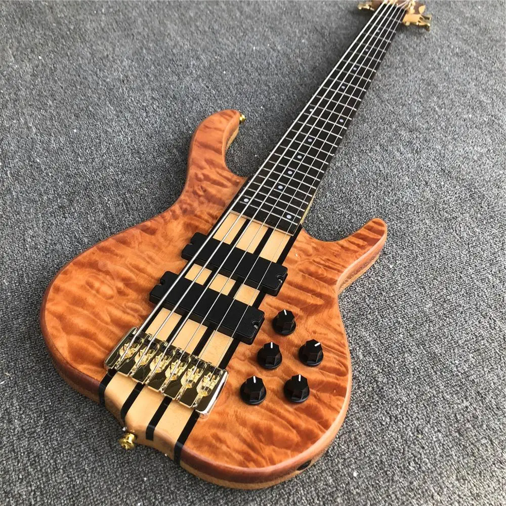 Новинка, Кен Смит burst maple, 6 струн, бас-гитара, Заводская активная звукосниматель, электрическая бас-гитара, Золотое оборудование