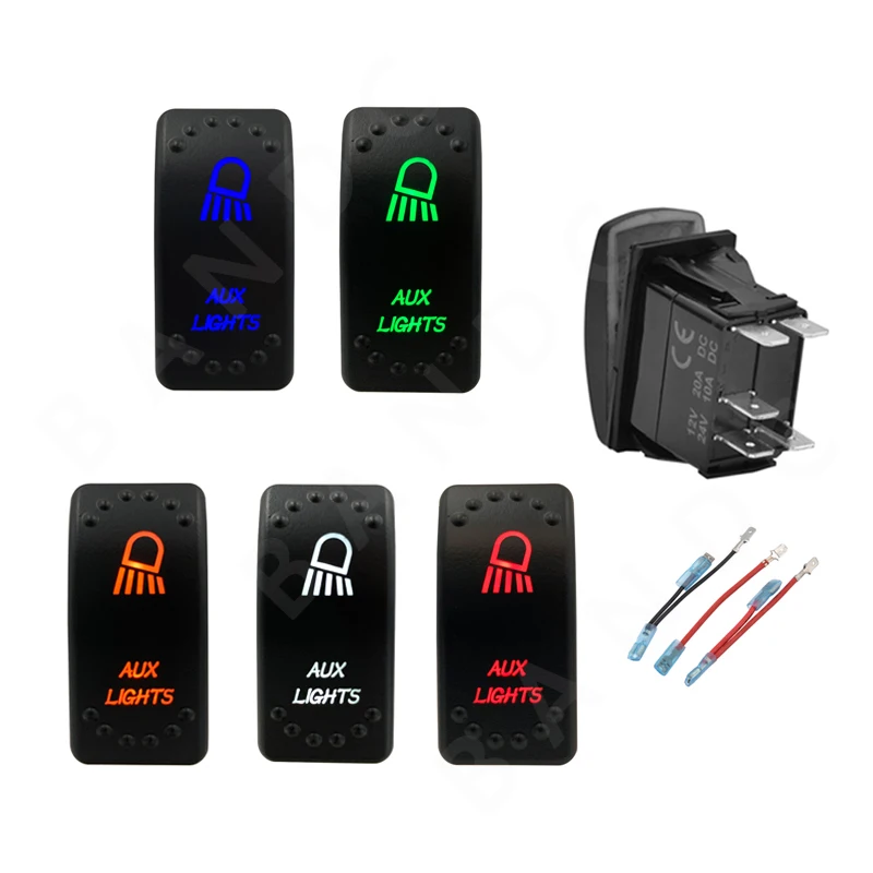 Luci Aux Interruttore A Bilanciere 5P On-Off Spst Interruttore A Levetta Con Filo Per Auto Camper Suv Fuoristrada Camper 4X4 Accessori