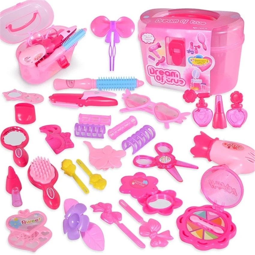

25PCS Makeup Toys Kids Pretend Play Beauty Make Up Dressing Cosmetics Kits Toy For Girls Princess Interactive Gifts for Children