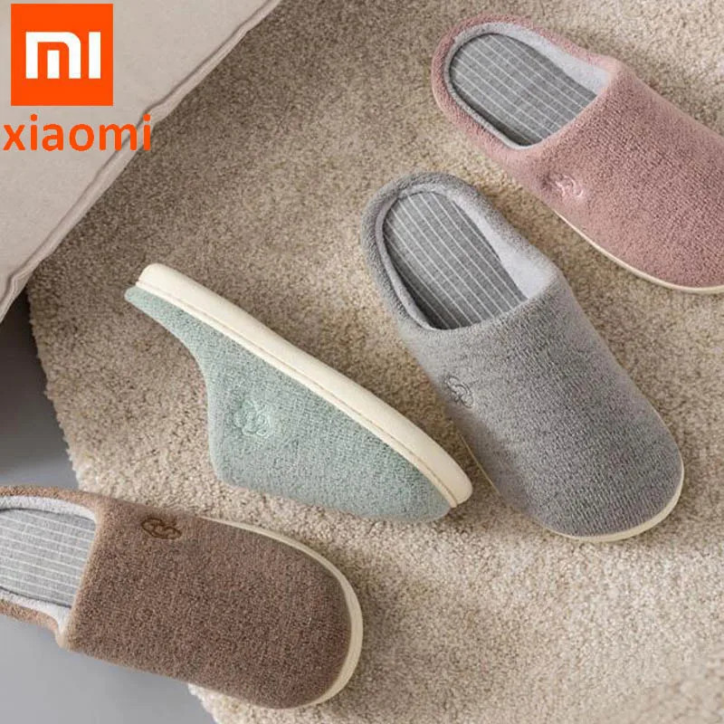 Xiaomi Mijia Youpin/теплые хлопковые тапочки на толстой подошве; мягкая теплая домашняя обувь; зимняя модная Милая обувь из замши для пар