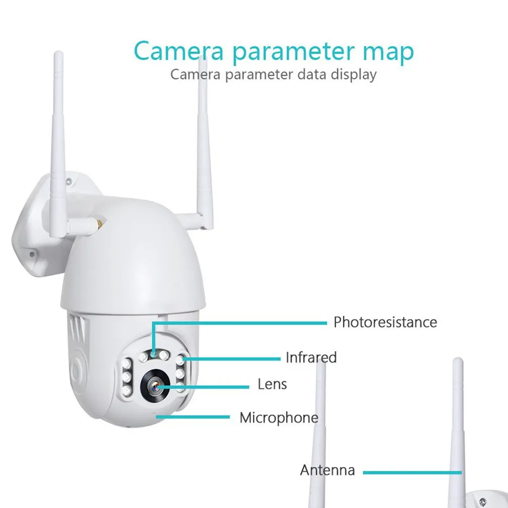 

1080P HD WiFi IP Camera ONVIF Outdoor Waterproof PTZ Security Camera 2 Million Pixel HD IP Camera Motion Detection
