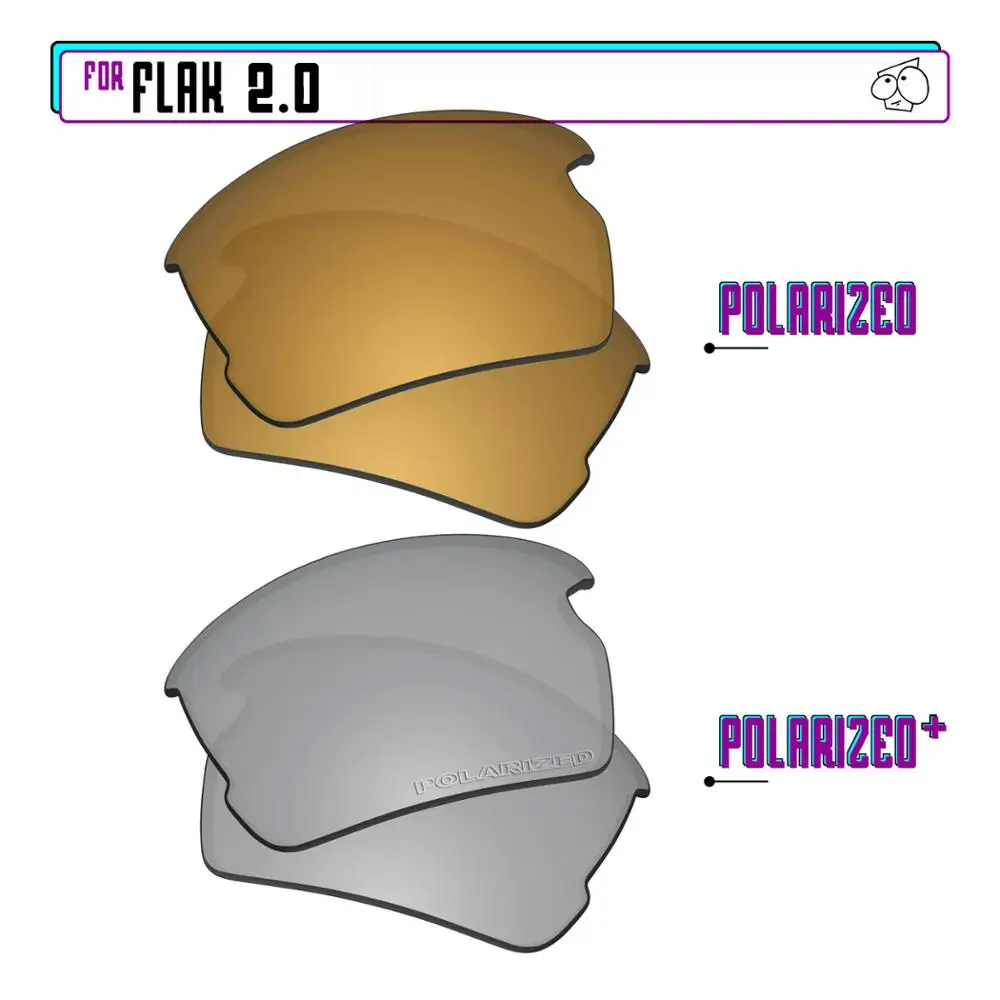 

EZReplace Polarized Replacement Lenses for - Oakley Flak 2.0 Sunglasses - Sir P Plus-GunmetalP