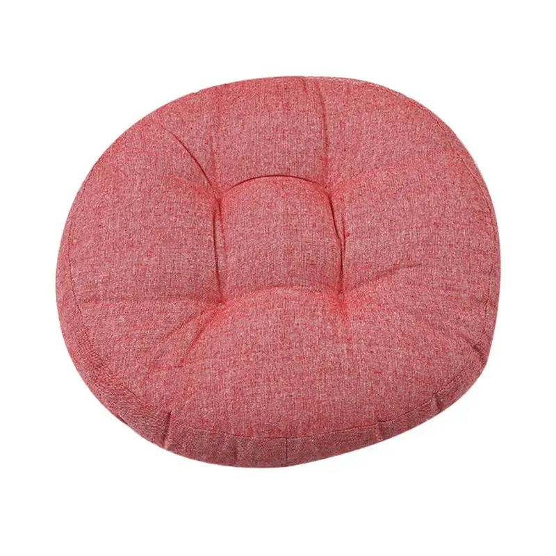 RED EHOMEBUY круглая подушка для стула, натуральная подушка для дома, офиса, хлопок, лен, подушки для кресла, сплошной цвет, заполненный EPE - Цвет: RED