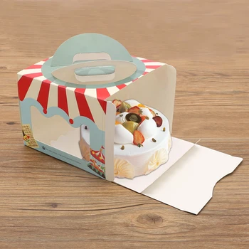 

50pcs/lot Circus Series Portable Cake Box, Window Paper Box,Gift Packaging Boxes for Cupcakes,Candy and Biscuit
