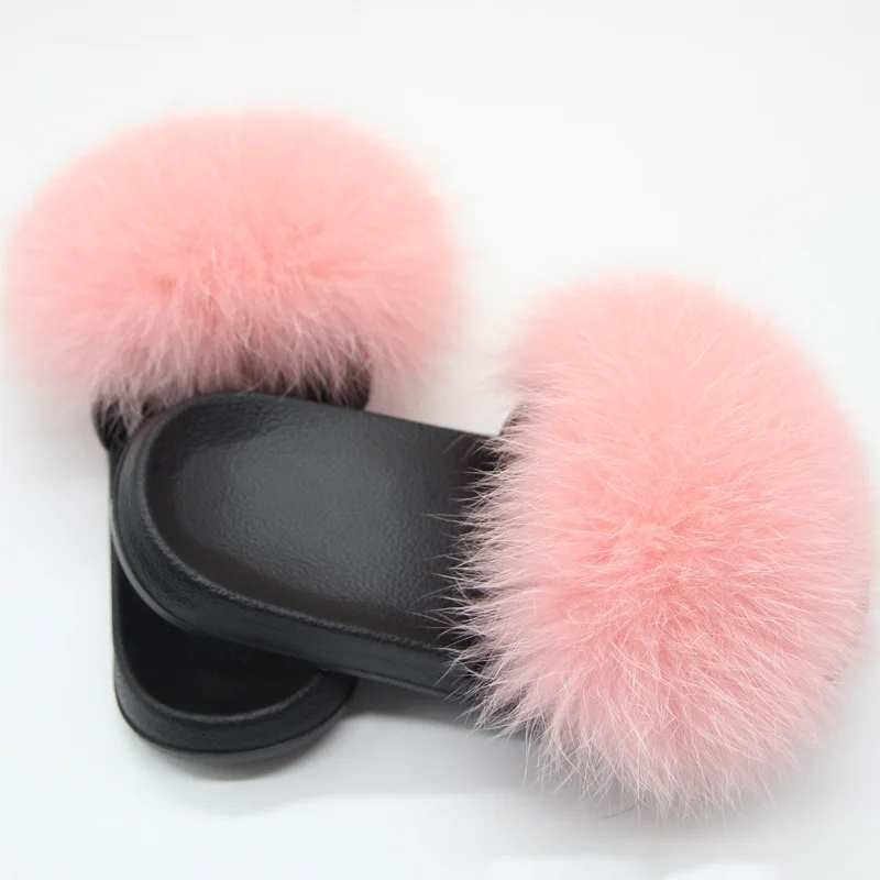 Women Fur Fluffy Flat Slippers Ladies 