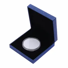 Mayitr синий Монета Организатор медаль Презентация дисплей коробка настроить чехол с капсулой для сбора денег