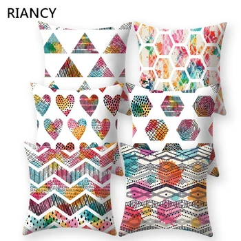 

Colorful Geometric Pattern Decorative Cushions Pillowcase Polyester Cushion Cover Throw Pillow Sofa Decoration Pillowcover 40942