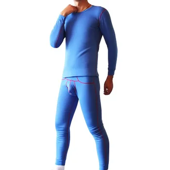 

Manufacturer wholesale men's all cotton long Johns new thick warm underwear warm color underwear set