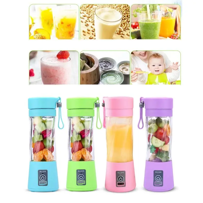 Máquina de Mistura Protable Mini Copo Juicer Único Servir Tamanho Pessoal Liquidificador Recarga Usb 380ml Frutas Multifunções Suco Que Faz k 1 Protable mini copo juicer único servir tamanho