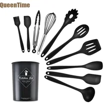 QueenTime 11 шт. набор кухонных принадлежностей Кухонный Контейнер для инструментов лопатка для макарон ковш скребок-ложка венчик щипцы щетка